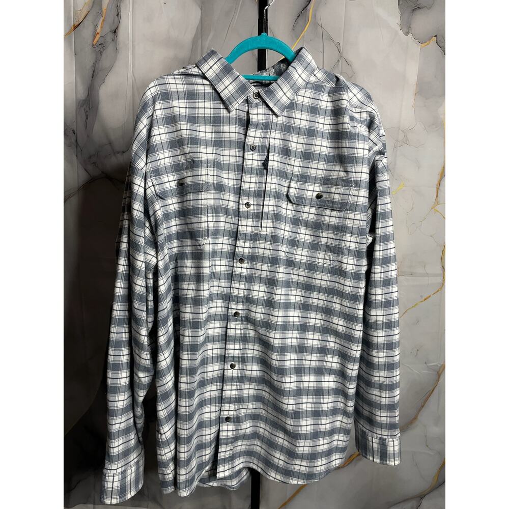 Poncho Blue Plaid Button-Down Size 3XL